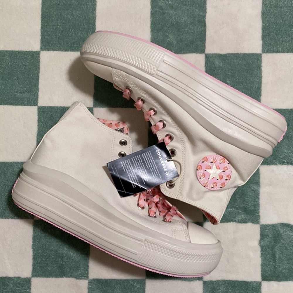 converse egret cream platform sneaker shoe peaches off white new size 10